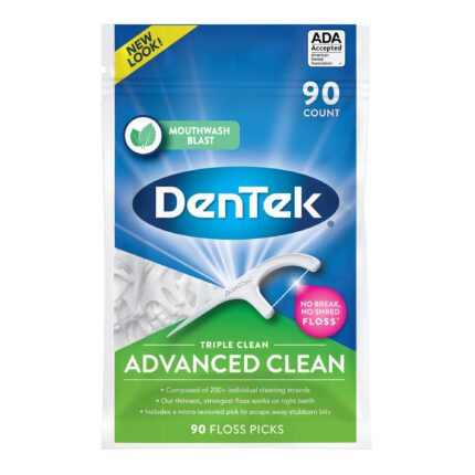 Dentek, Floss Picks Triple Clean Advanced Clean Mouthwash Blast, Case Of 6, 90 Ct