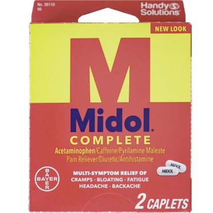 Midol, Complete Caplets Trial Size, Case Of 6, 2 Ct
