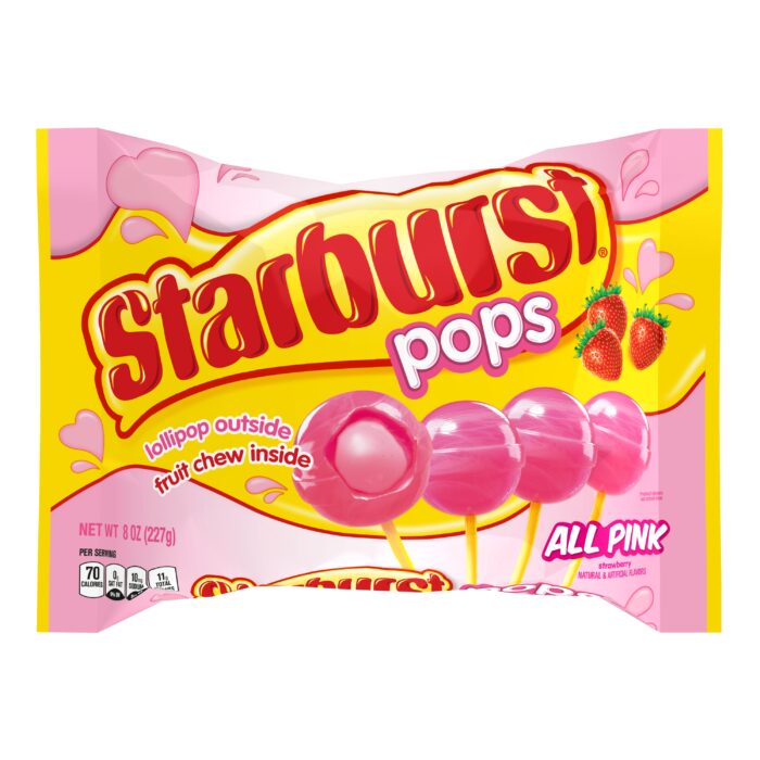 Starburst, Pops All Pink Lollipops, Case Of 12, 8 Oz - Image 1