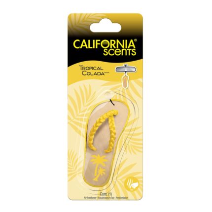 California Scents, Air Freshener Car Novelty Hanging Sandal Tropical Colada Scent, Case Of 4, 1 Ct