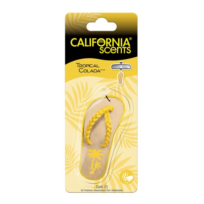 California Scents, Air Freshener Car Novelty Hanging Sandal Tropical Colada Scent, Case Of 4, 1 Ct - Image 1