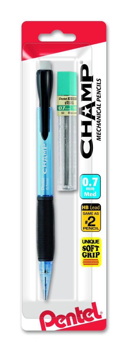 Pentel, Champ Mechanical Pencil & Leads 0.7 Mm Assorted, Case Of 6, 1 Ct