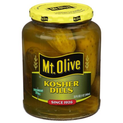 Mt Olive, Kosher Dills Pickles Jar, Case Of 12, 32 Fl Oz