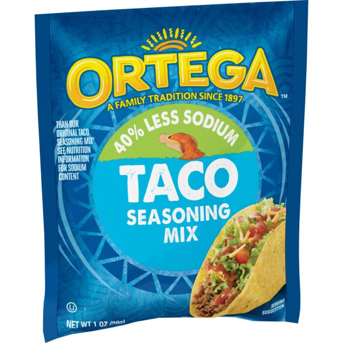 Ortega, 40% Less Sodium Taco Seasoning Mix, Case Of 12, 1 Oz - Image 1