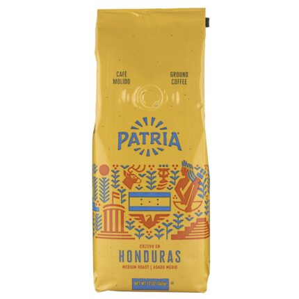 Patria, Honduras Medium Roast Ground Coffee Bag, Case Of 6, 12 Oz