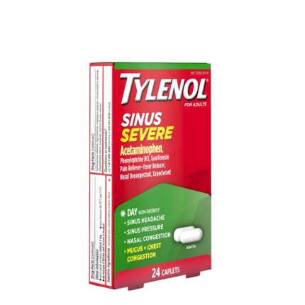 Tylenol, Sinus Severe Daytime Caplets, Case Of 6, 24 Ct