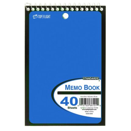 Top Flight, Memo Book 4X6, Case Of 12, 40 Ct