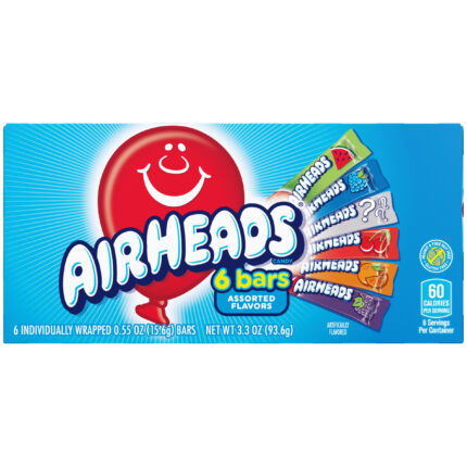 Airheads, Assorted Flavored Candy, Case Of 12, 3.3 Oz