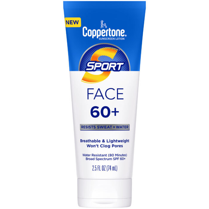 Coppertone, Sport Face Spf 60 Sunscreen Lotion, Case Of 3, 2.5 Fl Oz - Image 1