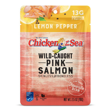 Chicken Of The Sea, Salmon Pink Wild Caught Lemon Pepper, Case Of 12, 2.5 Oz