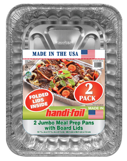 Handifoil, Jumbo Meal Prep Pan With Board Lid, Case Of 12, 2 Ct