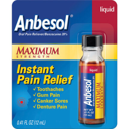 Anbesol, Liquid Maximum Strength, Case Of 6, .41 Fl Oz