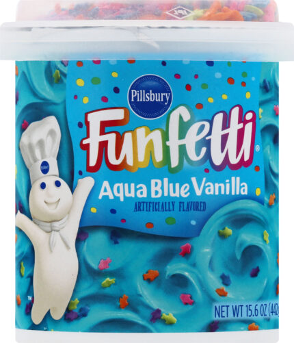 Pillsbury, Aqua Blue Funfetti Frosting, Case Of 8, 15.6 Oz
