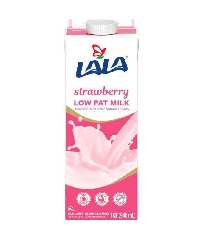 Lala, Strawberry Uht Lowfat Milk, Case Of 12, 32 Fl Oz - Image 1