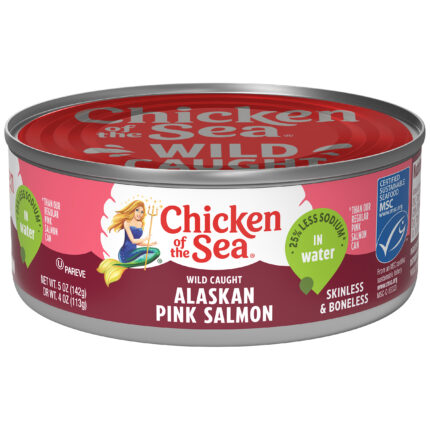 Chicken Of The Sea, 25% Less Sodium Skinless And Boneless Wild Caught Pink Salmon In Water, Case Of 12, 5 Oz