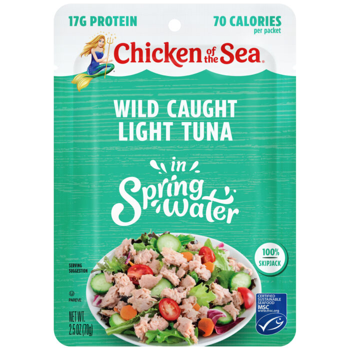 Chicken Of The Sea, Wild Caught Light Tuna In Spring Water Packet, Case Of 12, 2.5 Oz - Image 1