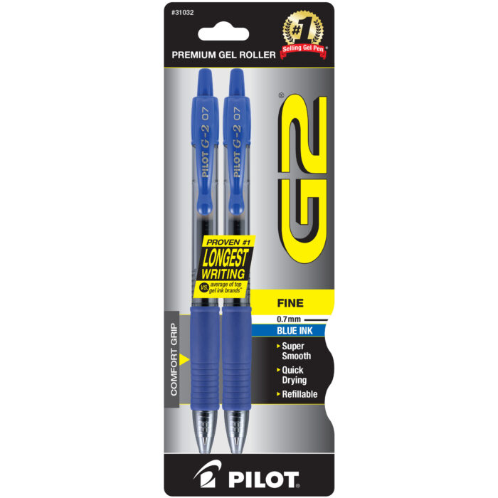 Pilot, G2 Blue Retractable Gel 0.7Mm Fine Pen, Case Of 6, 2 Ct - Image 1