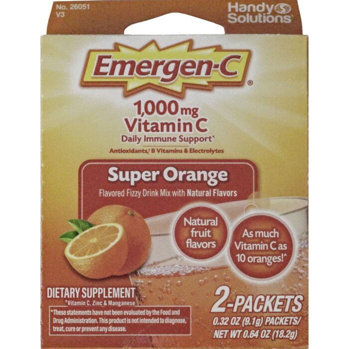 Emergen-C, Super Orange Fizzy Drink Mix With Vitamin C Trial Size, Case Of 6, 2 Ct - Image 1