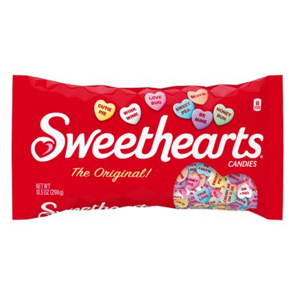 Sweethearts, Original Valentine'S Heart Candies Bag, Case Of 12, 10.5 Oz