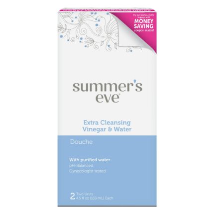 Summer'S Eve, Douche Extra Cleansing Vinegar & Water Vaginal Douche For Women 2 Units Each, Case Of 6, 9 Fl Oz
