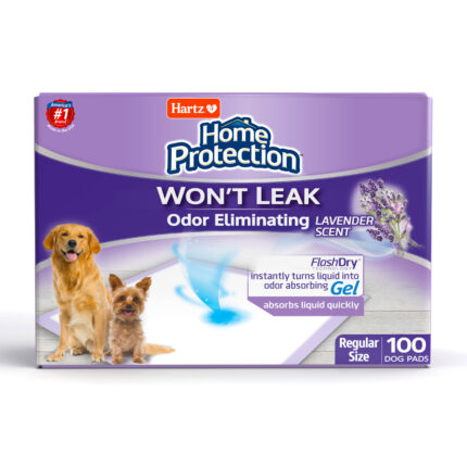 Hartz, Home Perfection Dog Pads Regular Size Odor Eliminating Lavender Scent, Case Of 2, 100 Ct