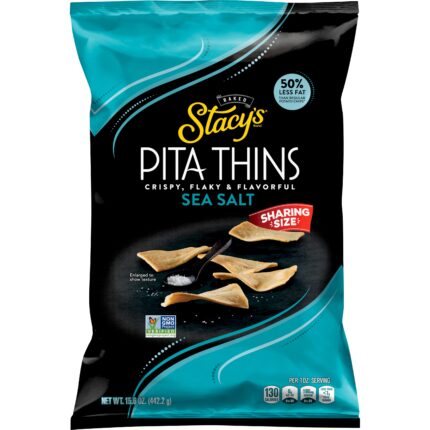 Stacy`S, Sea Salt Pita Thins Sharing Size, Case Of 6, 15.6 Oz