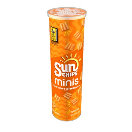 Sun Chips, Whole Grain Harvest Cheddar Flavored Mini Snacks, Case Of 12, 3.75 Oz