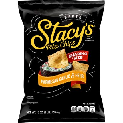 Stacy`S, Baked Pita Chips Parmesan Garlic & Herb Sharing Size, Case Of 6, 16 Oz