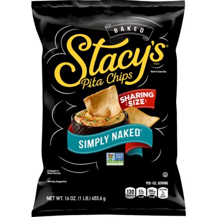 Stacy'S, Baked Pita Chips Simply Naked Sharing Size, Case Of 6, 16 Oz