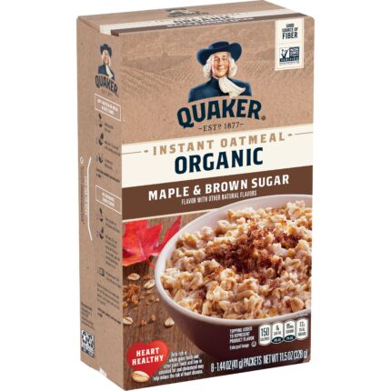Quaker, Instant Oatmeal Organic Maple Brown Sugar, Case Of 6, 11.5 Oz