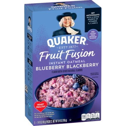 Quaker, Fruit Fusion Blueberry Blackberry Instant Oatmeal, Case Of 6, 8.4 Oz