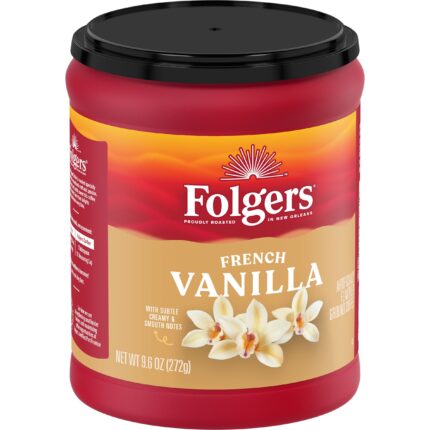 Folgers, Ground Coffee French Vanilla, Case Of 6, 9.6 Oz