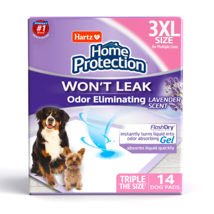 Hartz, Home Protection Dog Pads Size Xxx Large Odor Eliminating Lavender Scented, Case Of 4, 14 Ct