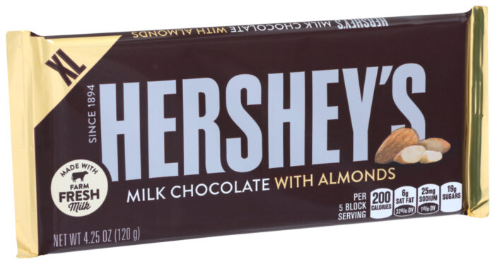 Hershey'S, Milk Chocolate With Almonds Xl Candy Bar, Case Of 12, 4.2 Oz - Image 1