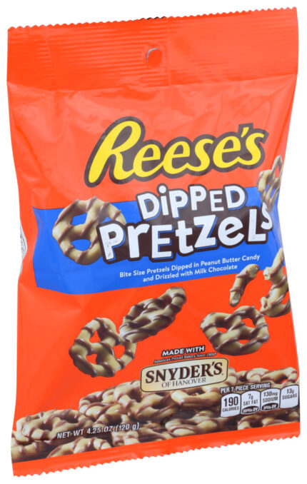 Reese'S, Chocolate Peanut Butter Dipped Pretzels, Case Of 12, 4.25 Oz