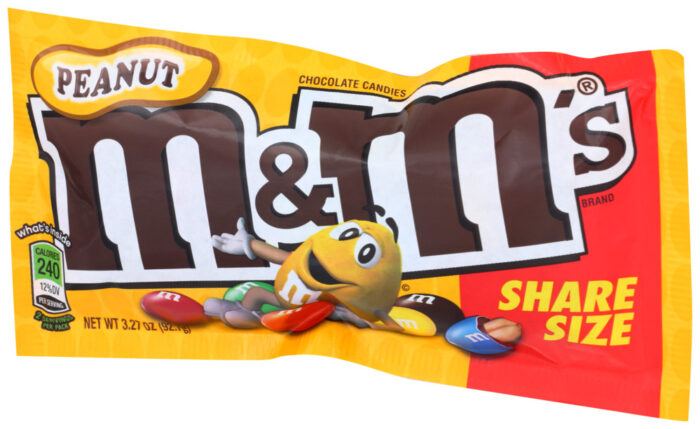 Mars, M&M'S Chocolate Peanut Candies Share Size, Case Of 24, 3.27 Oz - Image 1