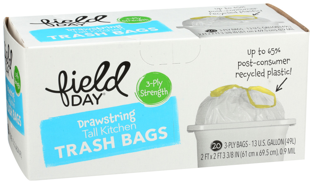Fieldy Trash Bags,Tall,Drawstrng 20 Ct - Image 1
