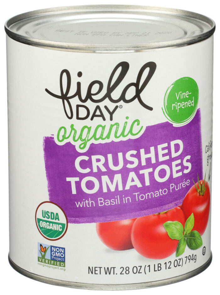 Fieldy Tomatoes,Og2,Crsh,W/Basil 28 Oz - Image 1