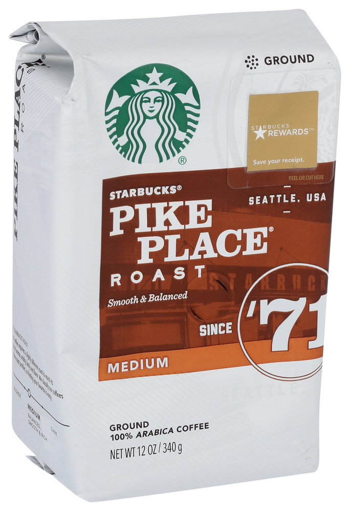 Starbucks, Pike Place Medium Roast Ground Coffee, Case Of 6, 12 Oz - Image 1