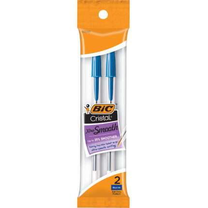 Bic, Cristal Blue Ball Pen Medium Point Blue, Case Of 12, 2 Ct