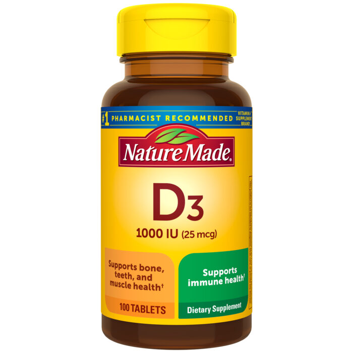 Nature Made, Vitamin D3 25 Mcg Tablets, Case Of 3, 100 Ct - Image 1