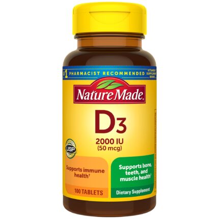 Nature Made, Vitamin D3 50 Mcg Tablets, Case Of 3, 100 Ct