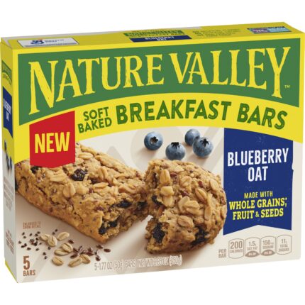 Nature Valley, Soft Baked Breakfast Blueberry Oat Bars, Case Of 6, 8.85 Oz