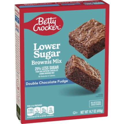 Betty Crocker, Lower Sugar Brownie Mix Double Chocolate Fudge, Case Of 6, 14.7 Oz