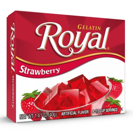 Royal, Gelatin Strawberry, Case Of 12, 1.4 Oz