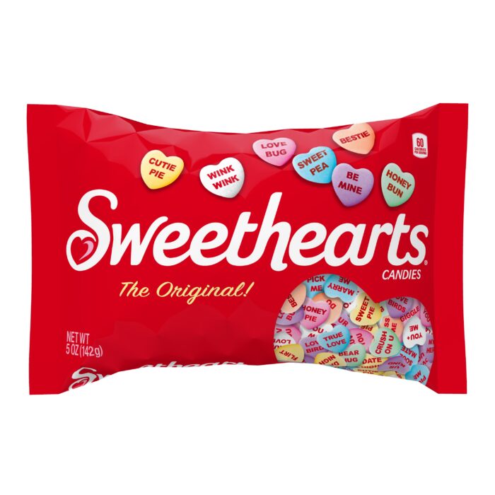 Sweethearts, Original Heart Candies Lay Down Bag, Case Of 36, 5 Oz - Image 1