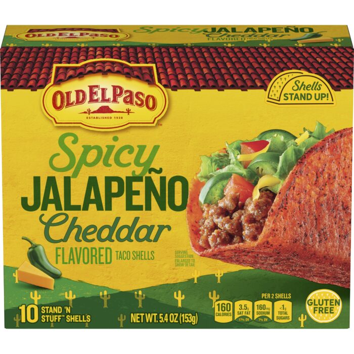 Old El Paso, Stand 'N Stuff Spicy Jalapeno Cheddar Taco Shells, Case Of 6, 5.4 Oz - Image 1