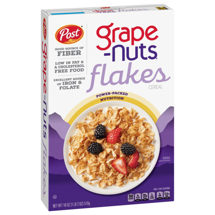 Post Foods Llc, Grape Nuts Flakes Cereal Box, Case Of 12, 18 Oz - Image 1