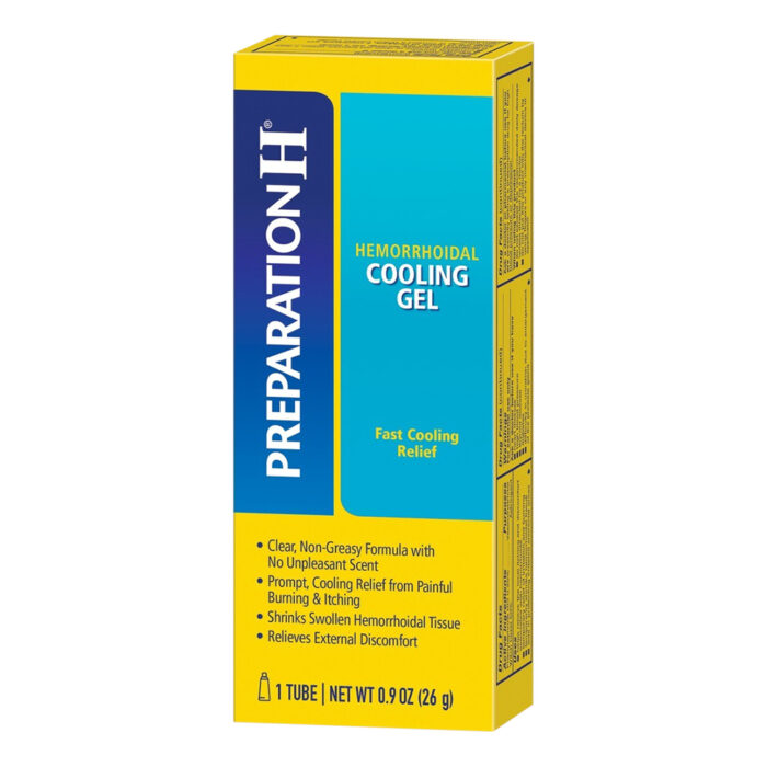 Preparation H, Hemorrhoid Symptom Treatment Cooling Gel - Fast Discomfort Relief With Vitamin E And Aloe Tube, Case Of 3, .9 Oz - Image 1