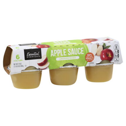 Essential Everyday, Unsweetened Apple Sauce, Case Of 12, 24 Oz